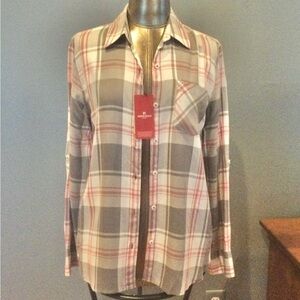 Woolrich Lughtweight Rayon Plaid Blouse